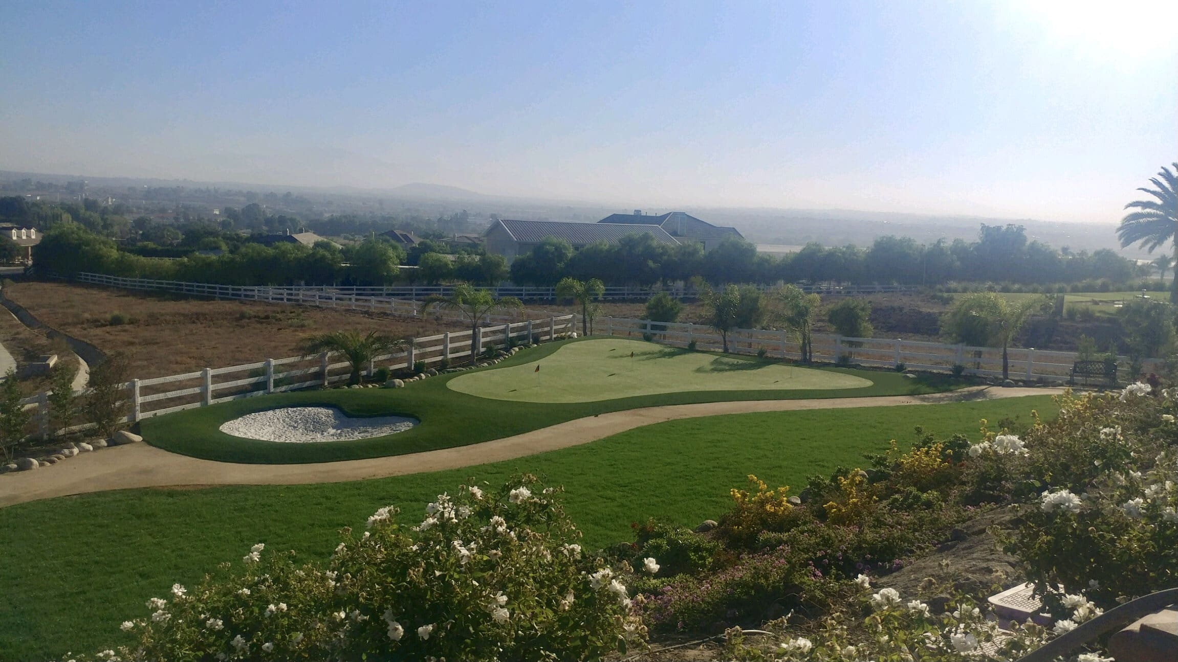 Temecula CA Wine Country Golf Green with Sand Bunker by ProGreen SoCal