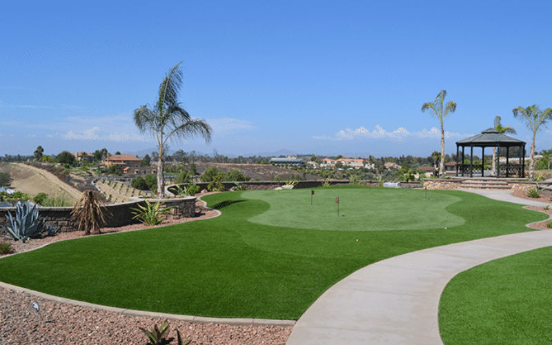 A golf turf installation in Temecula, California